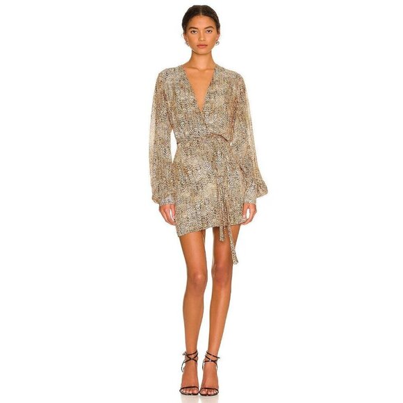 Alexis Dresses & Skirts - Alexis Dula Dress in Animal Print XSmall New Womens Faux Wrap Mini
